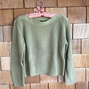 Quince Light Green Crewneck Knit Sweater